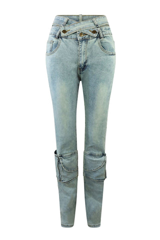 LEANNA - DENIM CARGO JEANS