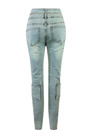 LEANNA - DENIM CARGO JEANS