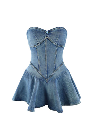 NIMA - DENIM CORSET MINI DRESS