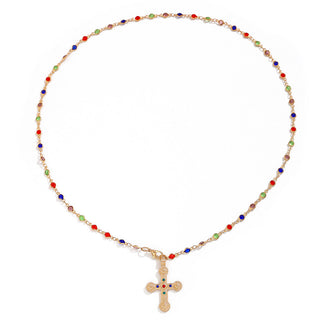 FELIX - BEADED CROSS NECKLACE