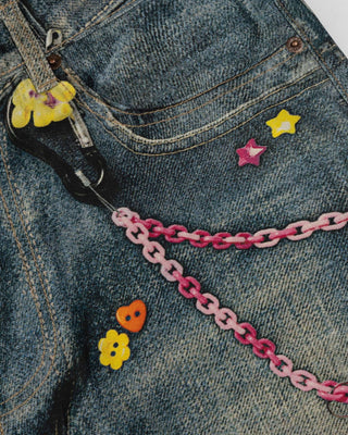 SAFFRON Candy Chain 3D Print Jeans-Meeba &amp; Mae