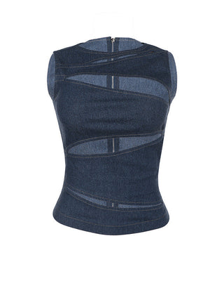 DINA - DENIM CUTOUT TOP