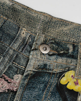 SAFFRON Candy Chain 3D Print Jeans-Meeba &amp; Mae