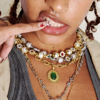 ERIKA - PEARL & GEMSTONE NECKLACE