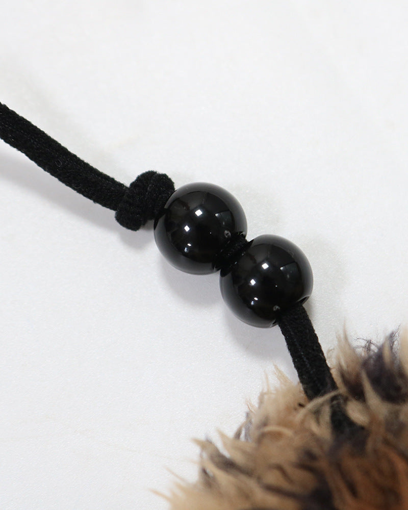 JENNY Leopard Fur Trim Top & Shorts Set-Meeba &amp; Mae