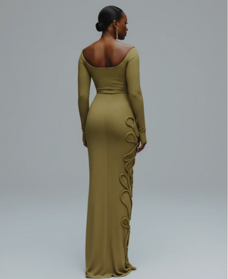CARAMINA Sculptural Loop Maxi Gown