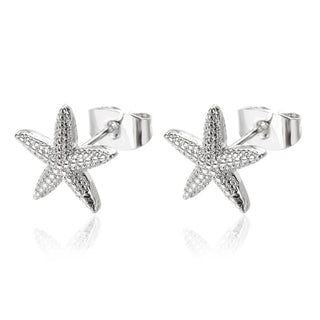 Stainless Steel Starfish Stud Earrings-Meeba &amp; Mae