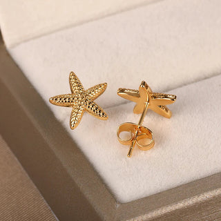 Stainless Steel Starfish Stud Earrings-Meeba &amp; Mae
