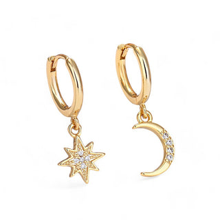 Celestial Star & Moon Earrings-Meeba &amp; Mae