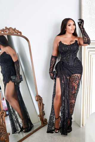 IMANI Corset Lace Maxi Dress Set-Meeba &amp; Mae