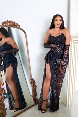 IMANI Corset Lace Maxi Dress Set-Meeba &amp; Mae