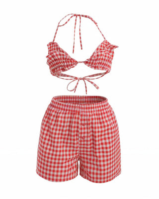 VERITY Gingham Ruffled Top & Shorts Set-Meeba &amp; Mae