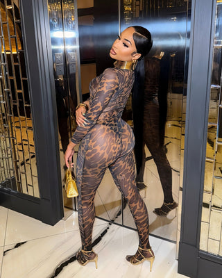 STACIA Leopard Print Long Sleeve Bodysuit & Tights Set-Meeba &amp; Mae