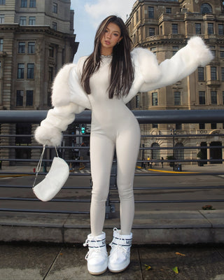 EZRA Plush Oversized Faux Fur Hooded Jacket