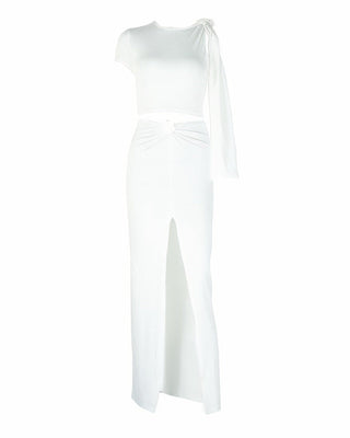 AVYRA Side-Tie Crop Top & Ring Detail Maxi Skirt Set-Meeba &amp; Mae