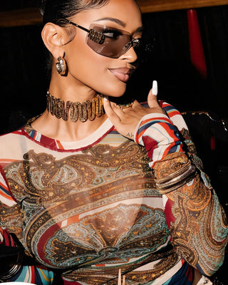 KIERRA Mesh Print Long Sleeve Top-Meeba &amp; Mae