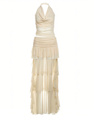 ESTHER Halter Top & Ruffle Drape Skirt Set-Meeba &amp; Mae