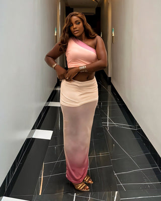 LUSSIANA Asymmetrical Top & Maxi Skirt-Meeba &amp; Mae