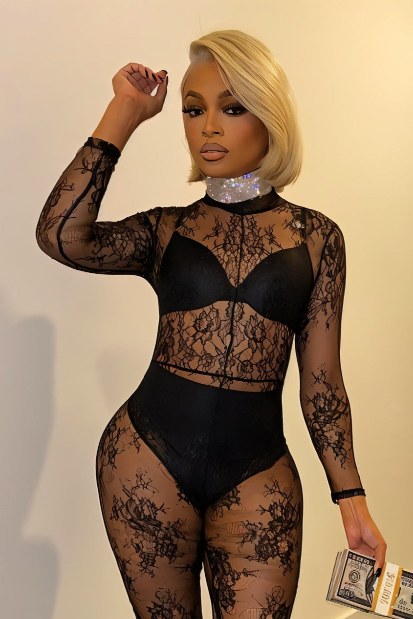 AYRA Lace Perspective Oversized Jumpsuit-Meeba &amp; Mae