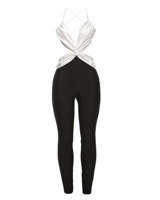 NIANA Satin Twist Cutout Jumpsuit-Meeba &amp; Mae