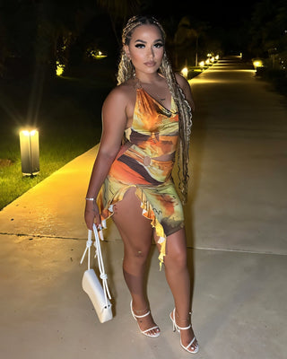 CRISELDA Cowl Neck Mini Dress-Meeba &amp; Mae