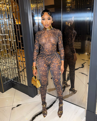 STACIA Leopard Print Long Sleeve Bodysuit & Tights Set-Meeba &amp; Mae