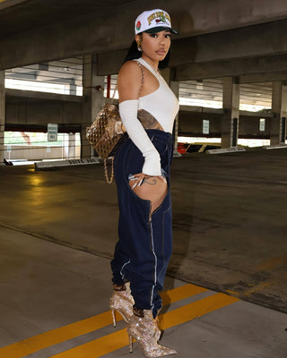 NAMI Distressed Denim Chaps Pants-Meeba &amp; Mae