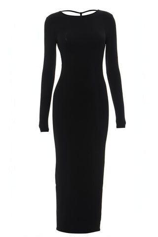 ALORA Long-sleeved Backless Slim Maxi Dress-Meeba &amp; Mae
