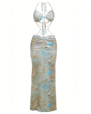 Zulema Chain Detail Cutout Maxi Dress-Meeba &amp; Mae