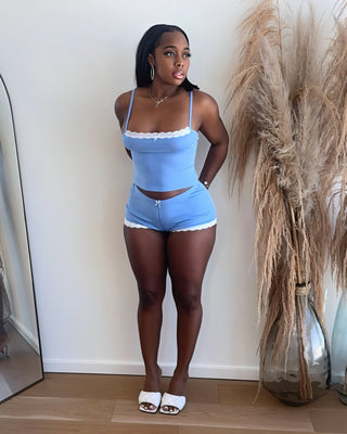 KENDRA Lace Trim Cami & Shorts Set-Meeba &amp; Mae