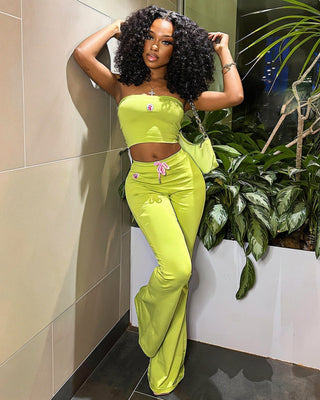 CASHLEY Bandeau Top and Flare Pants Set-Meeba &amp; Mae