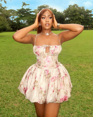 ELORA Floral Mini Dress-Meeba &amp; Mae