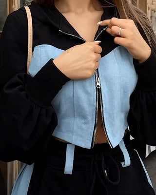 MILLIE Cropped Hoodie & Wide Leg Jogger Set-Meeba &amp; Mae