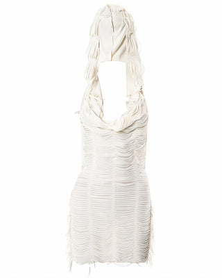 AUDRINA Hooded Tassel Mini Dress-Meeba &amp; Mae