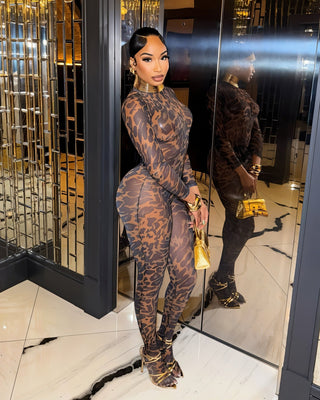STACIA Leopard Print Long Sleeve Bodysuit & Tights Set-Meeba &amp; Mae