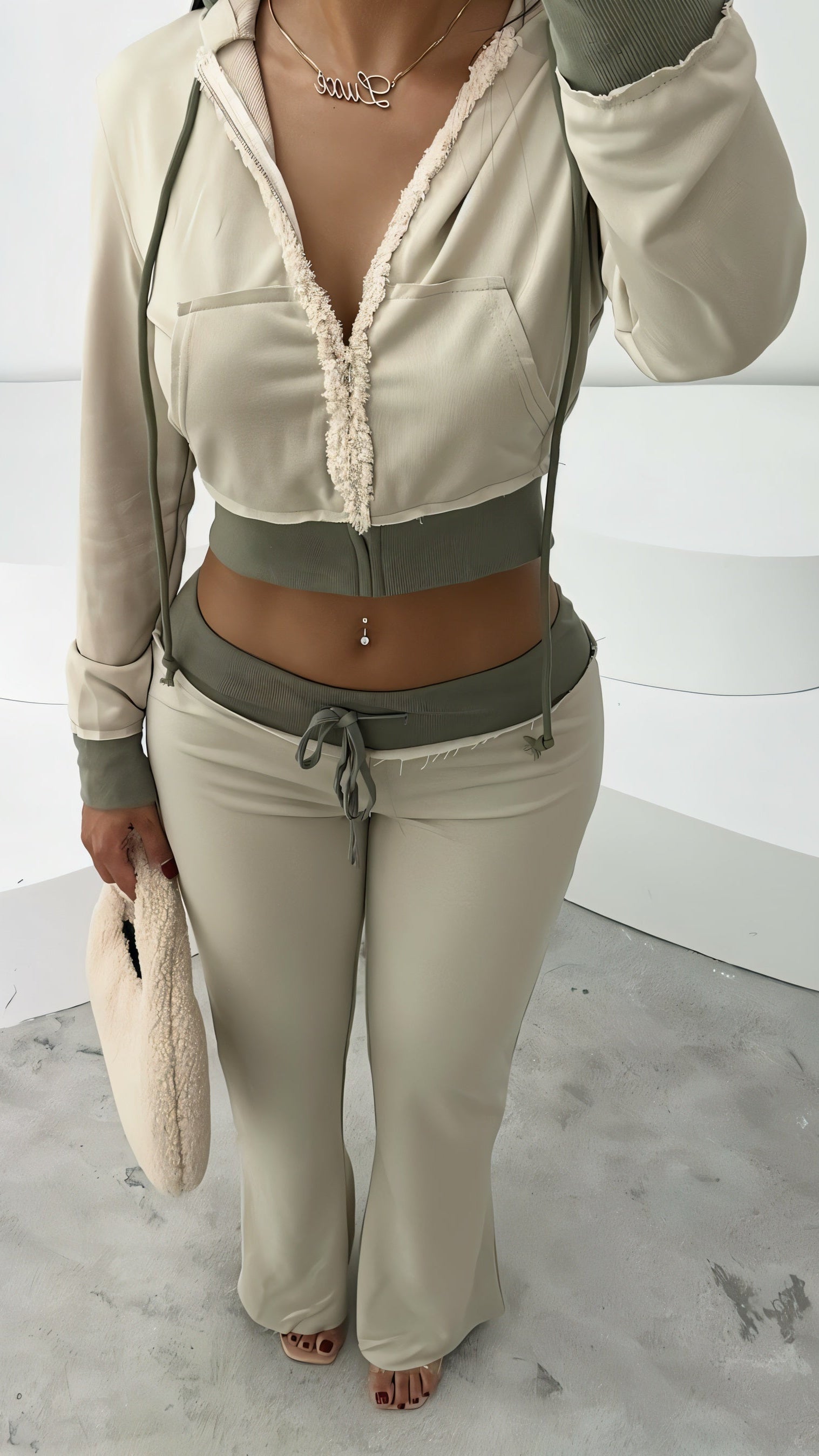 MADDY Zip-up Hoodie & Flared Pants Set-Meeba &amp; Mae