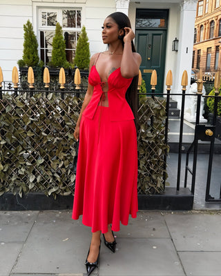 ROMILDA Cut-Out Tie-Front Cami Top & Midi Skirt Set-Meeba &amp; Mae