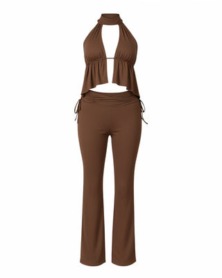 TIFFANY Drape Top & Wide Leg Trousers Set-Meeba &amp; Mae