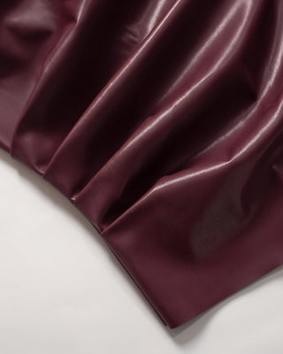 MABEL Faux Leather Draped Top-Meeba &amp; Mae