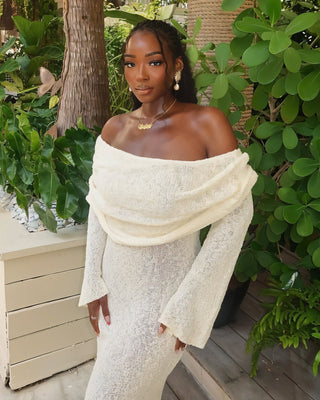ANGELICA Knit Off-Shoulder Maxi Dress-Meeba &amp; Mae