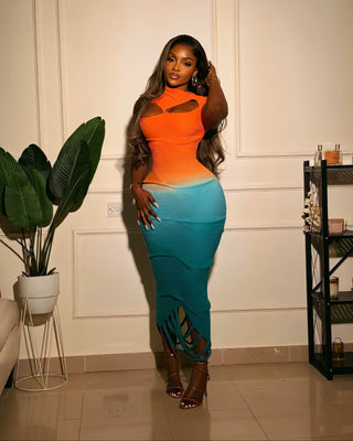 CAMILLA Ombre Knit Maxi Dress-Meeba &amp; Mae