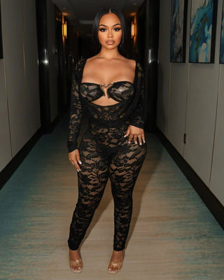 ZARIYAH Heart Detail Lace Jumpsuit-Meeba &amp; Mae