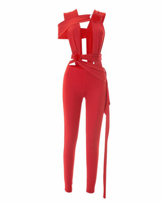ALARAE Cutout Ring Detail Jumpsuit-Meeba &amp; Mae