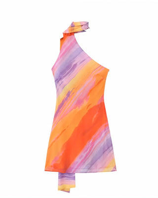 ATHENA Halter Neck Backless Mini Dress-Meeba &amp; Mae