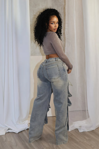 MAEVE Button Baggy Jeans