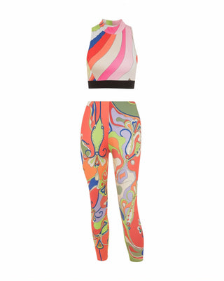 DARLA Abstract Swirl Crop Top & Leggings Set-Meeba &amp; Mae