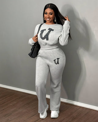 STARLA Graphic Letter Print Loungewear Set-Meeba &amp; Mae