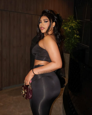 GIANNA Hollow Belly One-shoulder Sleeve Maxi Dress-Meeba &amp; Mae