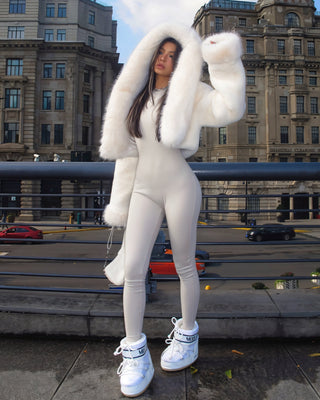 EZRA Plush Oversized Faux Fur Hooded Jacket