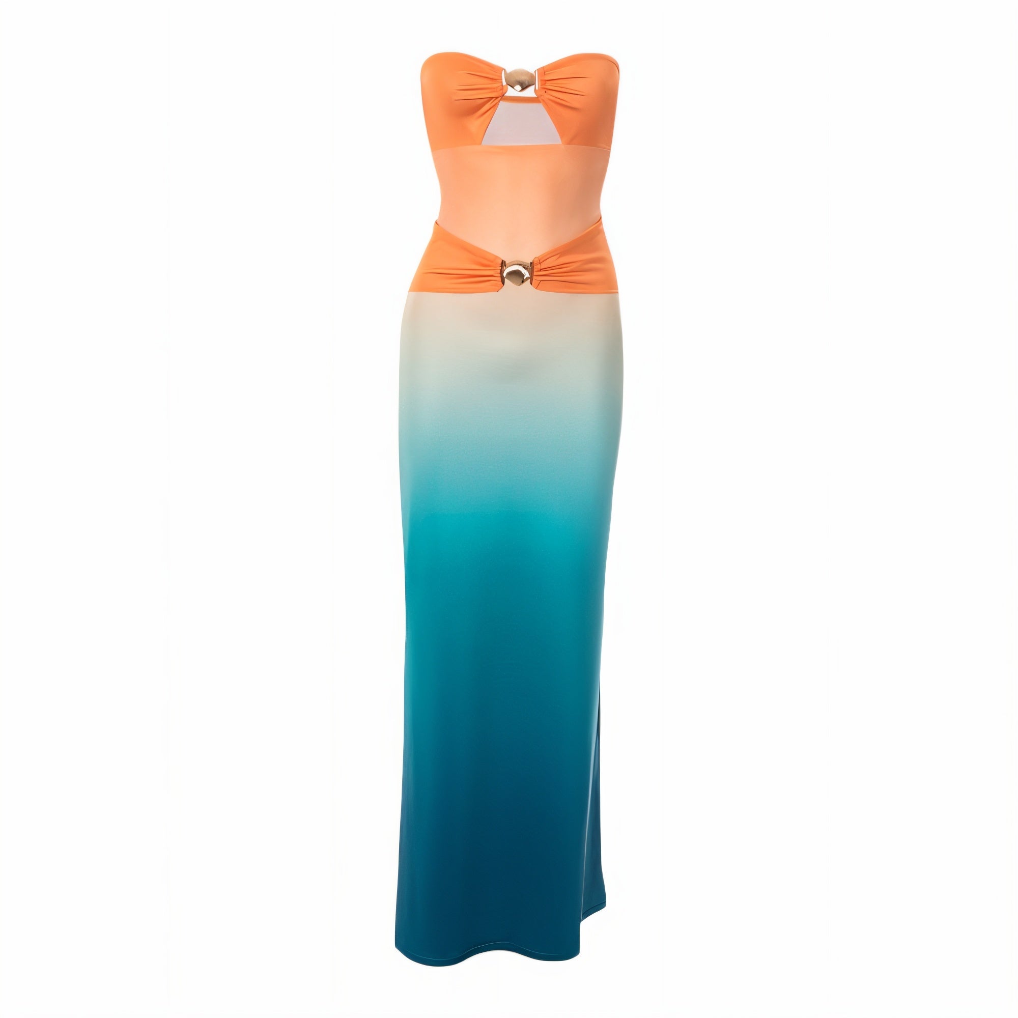 ROSANA Strapless Cut-Out Detail Maxi Dress-Meeba &amp; Mae